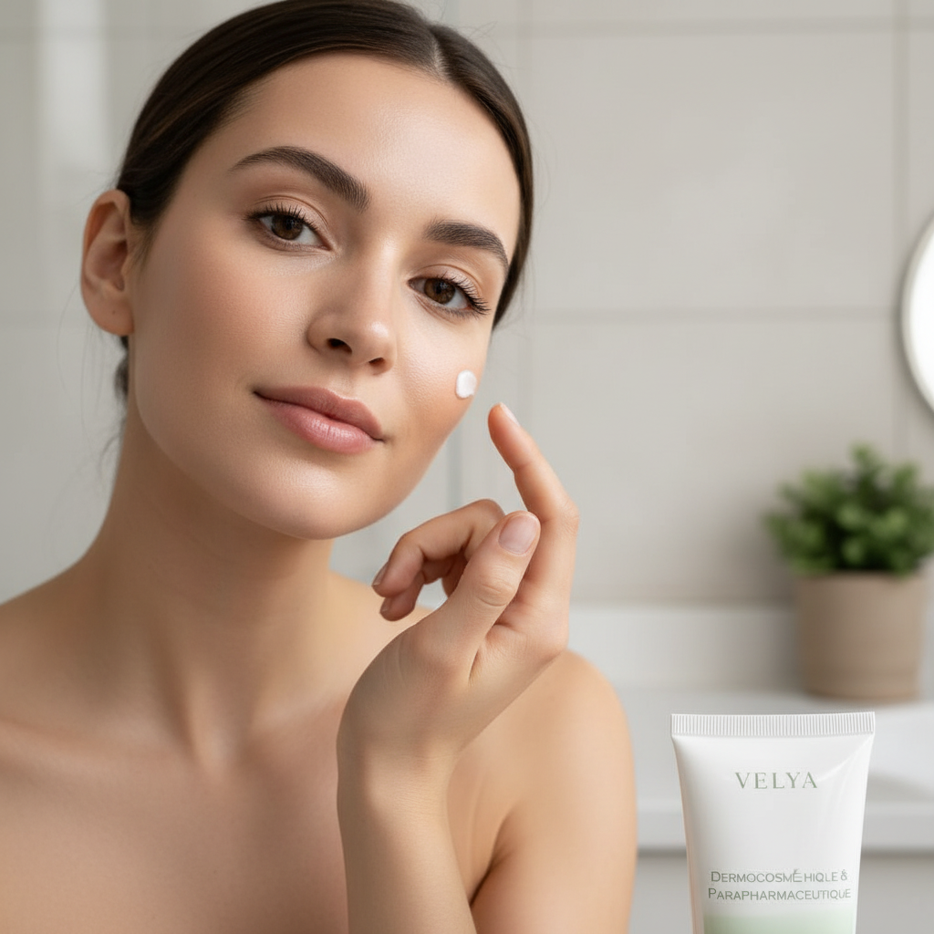 Velya Day Cream - Application joue
