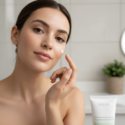 Velya Day Cream - Application joue